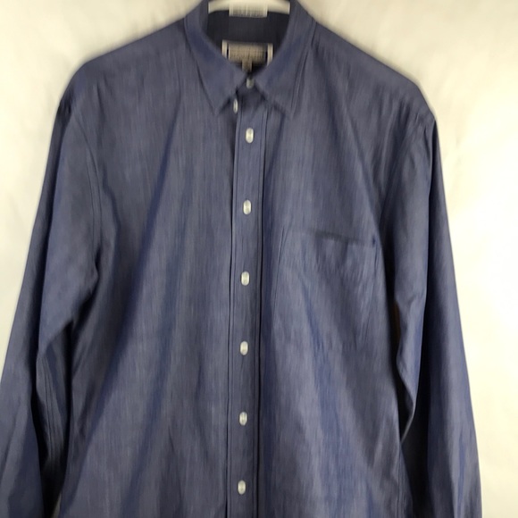 Yves Saint Laurent Mens Dress Shirt blue 15 - Picture 2 of 5